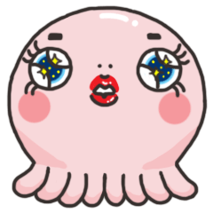 可愛的咕溜咕溜腿短的章魚但是名字叫水母