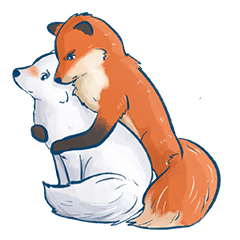 桔梗與毛孩們 紅白狐情侶篇 Line貼圖 Line Store 桔梗與毛孩們 紅白狐情侶篇 Line貼圖 Line Store