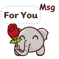 Cartoon elephant message stickers EN