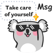 Cute koala message stickers EN
