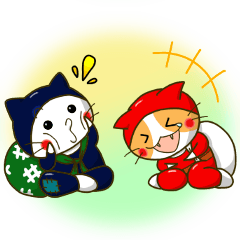 Thief cat and Santa cat