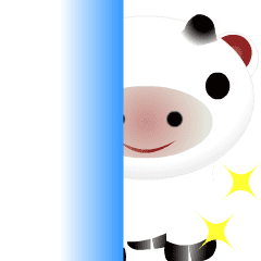 Cow's cute character moving sticker