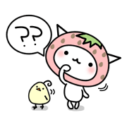 Cute cat of strawberry