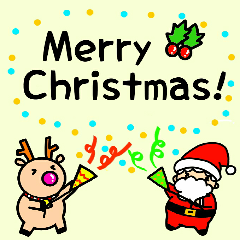 Santa and Reindeer~Christmas stickers~