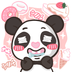 粉紅愛心鼻的熊貓小波-日常篇