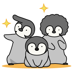 Cute emperor penguin chicks