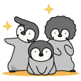 Cute emperor penguin chicks