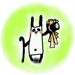Daily life's Sticker of a rabbit panda 3