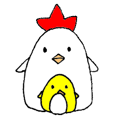 A chicken and chick and egg sticker