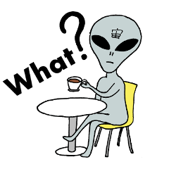 Happy and funny alien