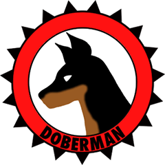 Bluntness Doberman Dog Sticker(Japanese)