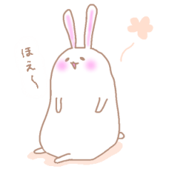 Polite sticker of heartwarming rabbit