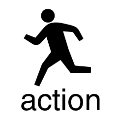 action pictogram black