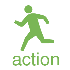 action pictogram green