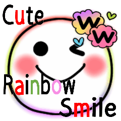 Cute Rainbow Pop Smile Sticker