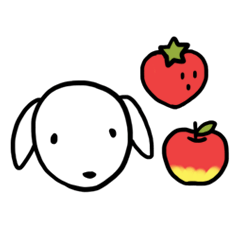Apple and strawberry and puppy