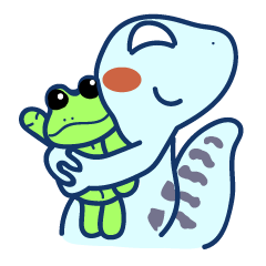 Leopard Gecko and frog doll