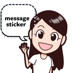 Cute girl message sticker.