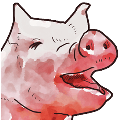Watercolor Swine sticker