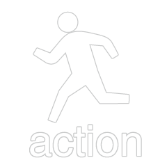 action pictogram white