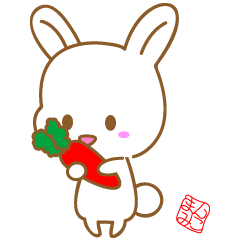 white rabbit sticker of maminko