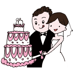 Happy Wedding Stamp Line Stickers Line Store