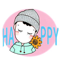 Knit cap cute boy's daily watchword