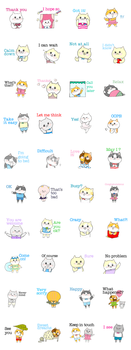 Cat's English stickers!