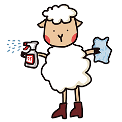 A Sheep and gloves