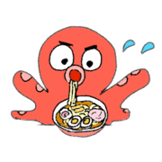 octpus eating sticker