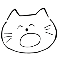 Cheerful cat stamp