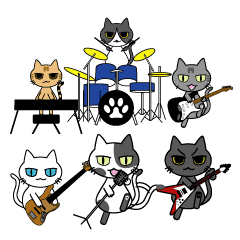 猫たちのバンドスタンプ Line スタンプ Line Store 猫たちのバンドスタンプ Line スタンプ Line Store
