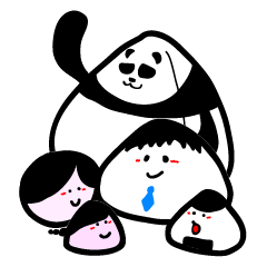 Rice ball family & Panda