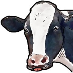 Watercolor cattle sticker