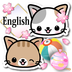 Japanese Style Cat Sticker ( English )