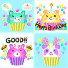 Cupcake Animals Stickers