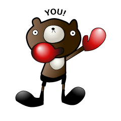 Boxing bear and his friend Ema