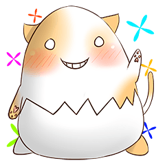 Colorful Eggshell Cat