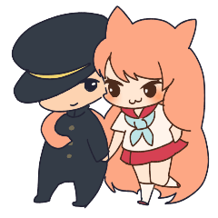 cat Sailor girl & boy couple Englishver