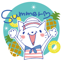 大人かわいい 夏色ネコ Line スタンプ Line Store