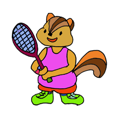 The squirrel which likes tennis