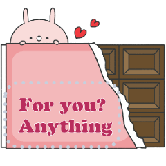 Sticker for a sweetheart Rabbit message.
