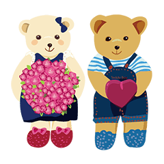 teddy bear boy and girl