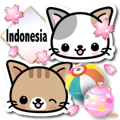 Japanese Style Cat Sticker ( Indonesia )
