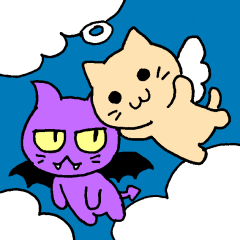 Angel cat & Devil cat