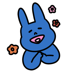 cute blue rabbit