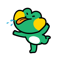 Naughty green frog