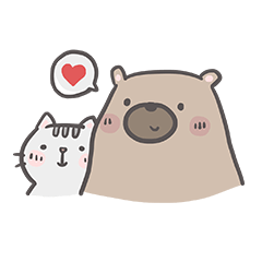 Mr. bear and his cutie cat