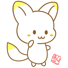 white fox sticker of maminko