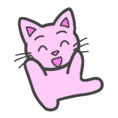 Cat pink simple reply
